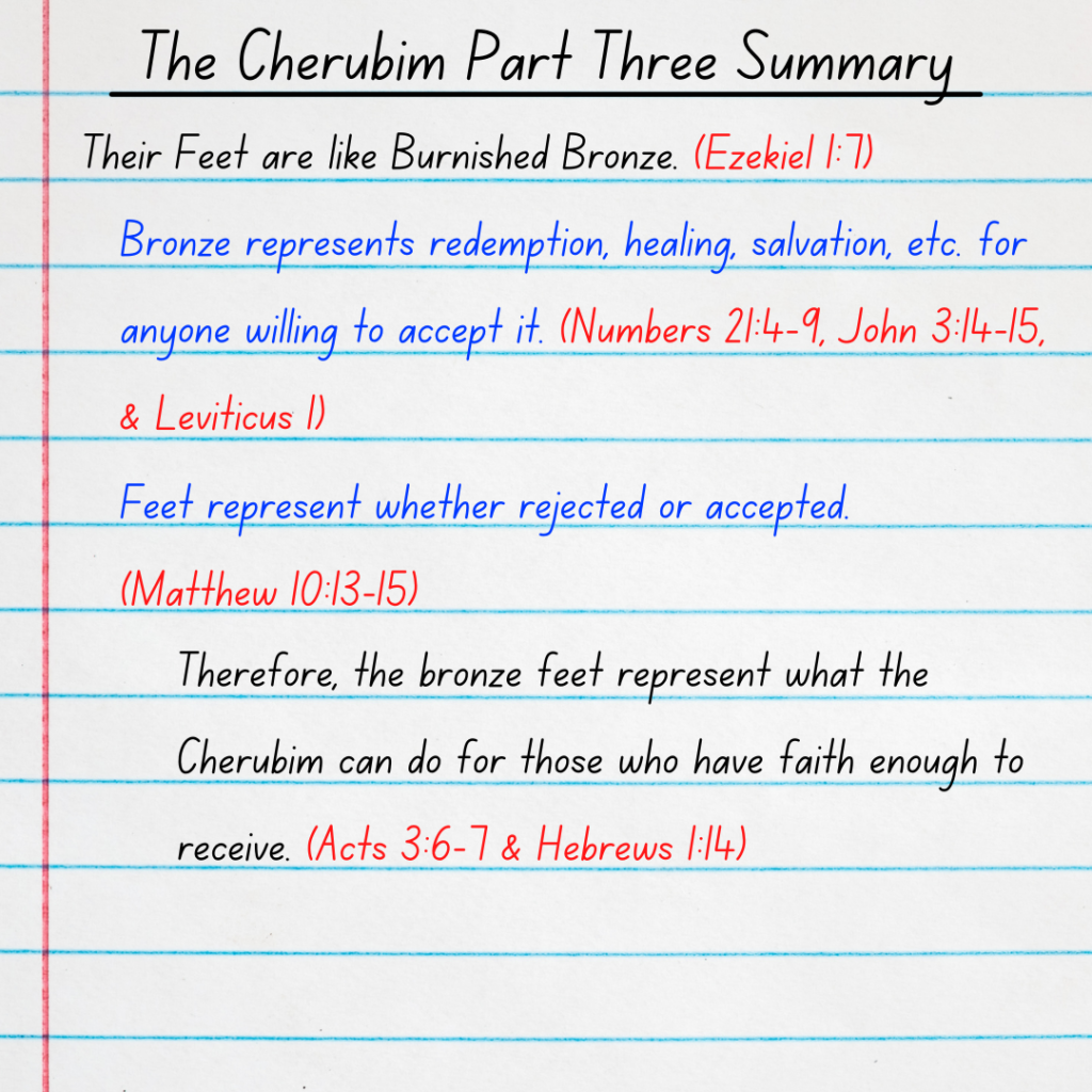 The Cherubim's Legs and Bronze Feet Summary