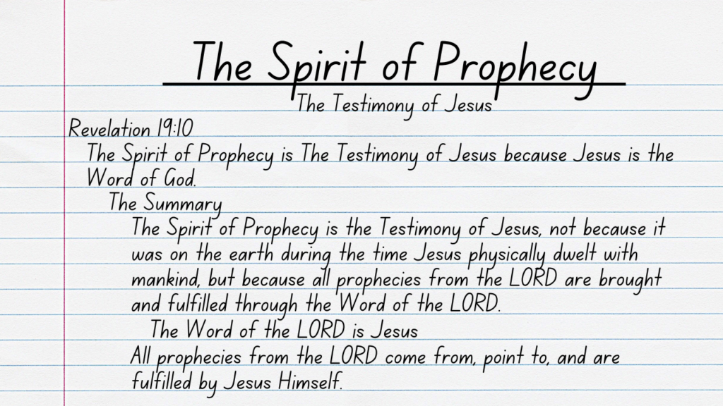 spirit/gift of prophecy